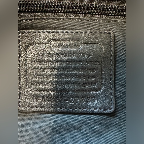 COACH Handbag Bleeker Cooper Satchel Tote Bag Black Pebbled Leather - Picture 7 of 15